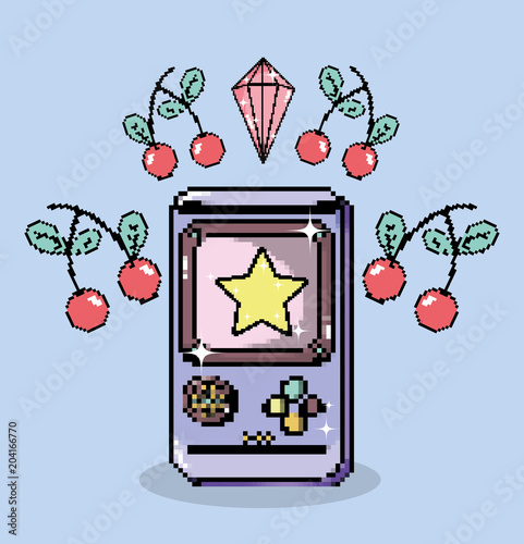 Pixel art tetris videogame