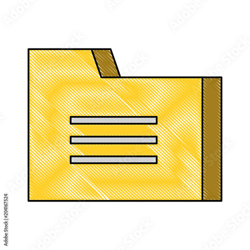 document folder icon over white background, vector illustration