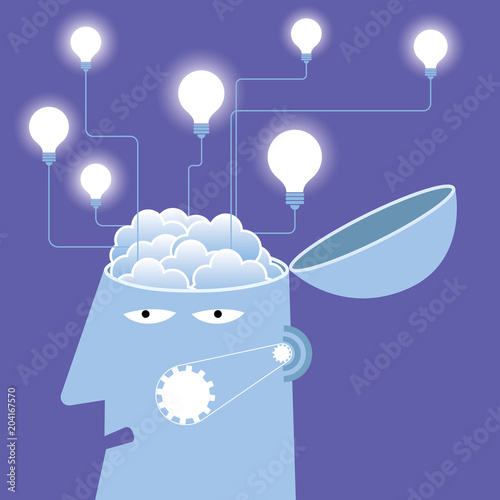 Artificial intelligence concept design, brainstorming.