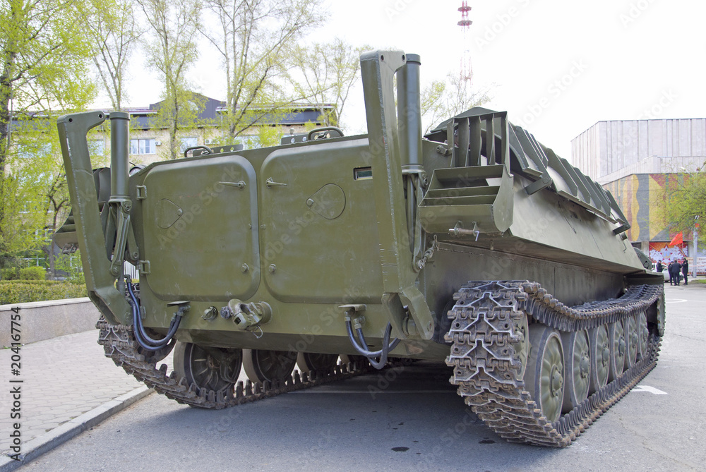 Russian military equipment close-up. In the city. Peaceful time. Russian military equipment close-up. In the city. Peaceful time.