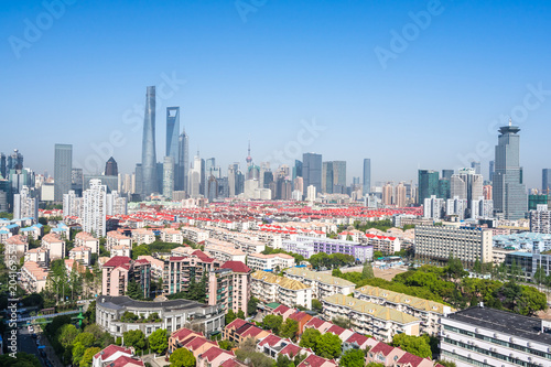 Canvas Print city skyline in shanghai china