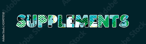 Supplements Concept Word Art Illustration