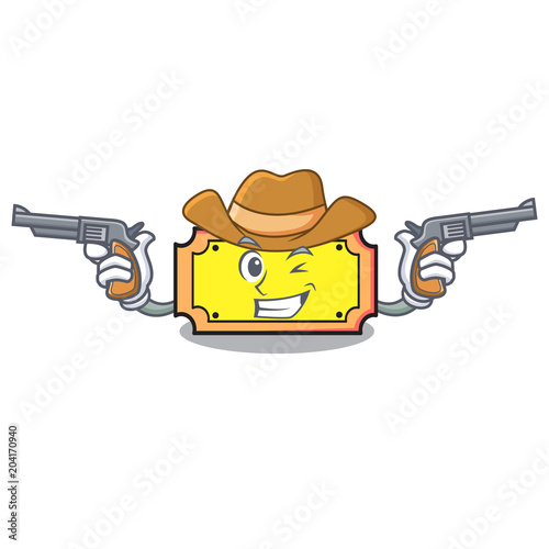 Cowboy ticket character cartoon style