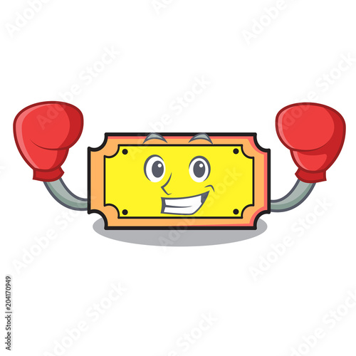 Boxing ticket character cartoon style