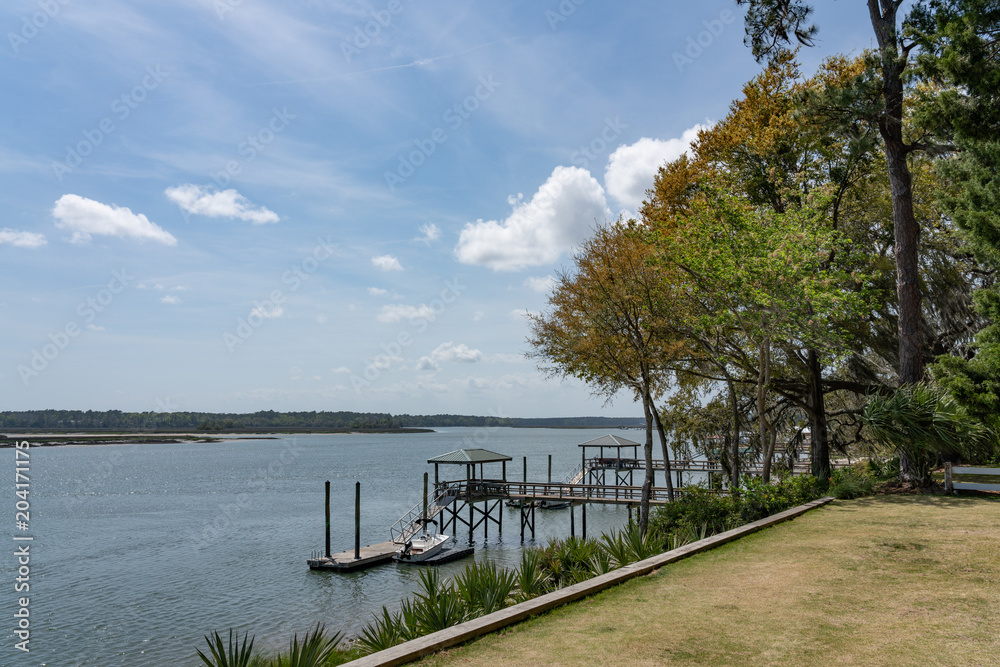 view of the May River in Bluffton SC from the grounds of the Church of the Cross view of the May River in Bluffton SC from the grounds of the Church of the Cross