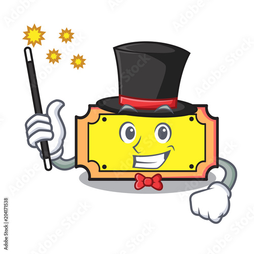 Magician ticket mascot cartoon style