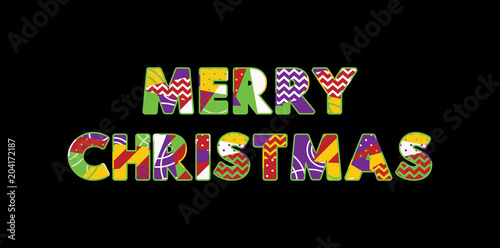 Merry Christmas Concept Word Art Illustration