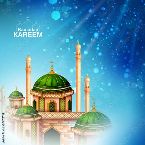 Islamic celebration background with text Ramadan Kareem