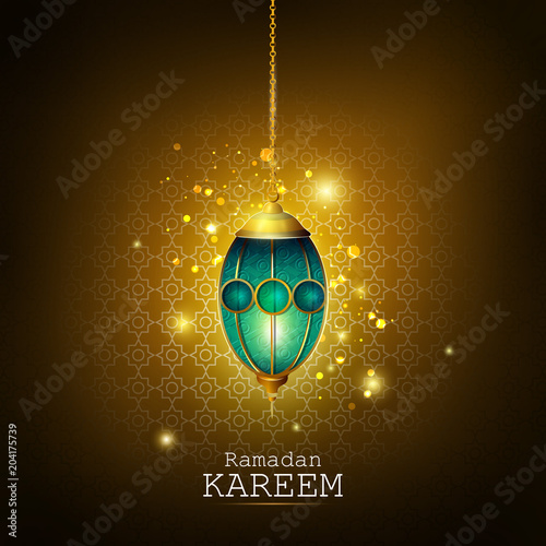 Islamic celebration background with text Ramadan Kareem