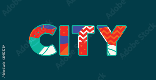 City Concept Word Art Illustration