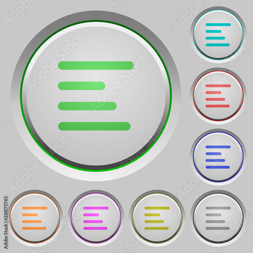 Text align left push buttons