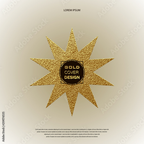 Gold Star logo. Golden shin...