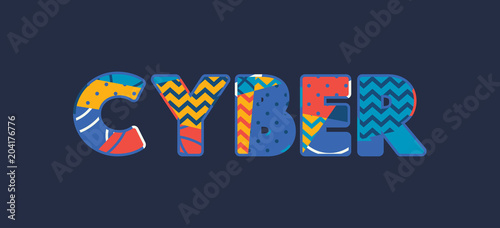 Cyber Concept Word Art Illustration