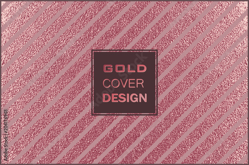 Modern and stylish minimal design. Copper glossy background. Metallic texture. Bronze metal .