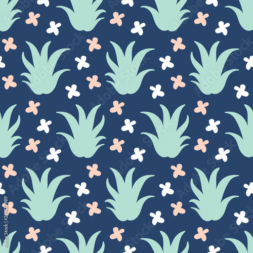 Hand drawn floral seamless repeat pattern