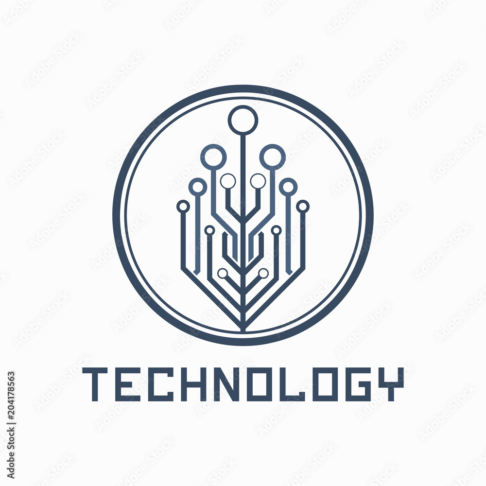 Electronic circuit logo template. Technology symbol. Electronic circuit logo template. Technology symbol.