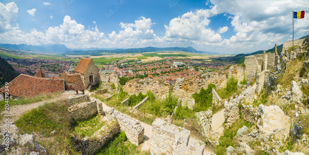 Medieval fortress of Rasnov, Brasov landmark, Transylvania, Romania .