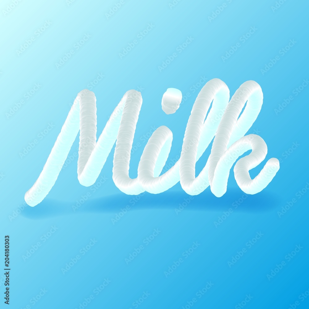 Lettering. Modern 3d ad banner with lettering. Alphabet font. Lettering font. Tasty milk design element. 3d alphabet. Lettering. Modern 3d ad banner with lettering. Alphabet font. Lettering font. Tasty milk design element. 3d alphabet.