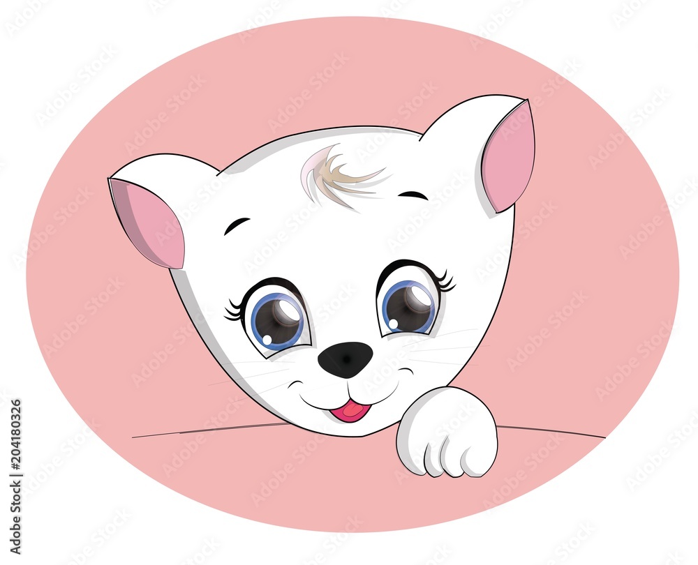 Fototapeta premium cute cat cartoon. vector illustration