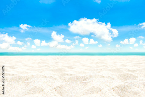 White sand beach background in summer