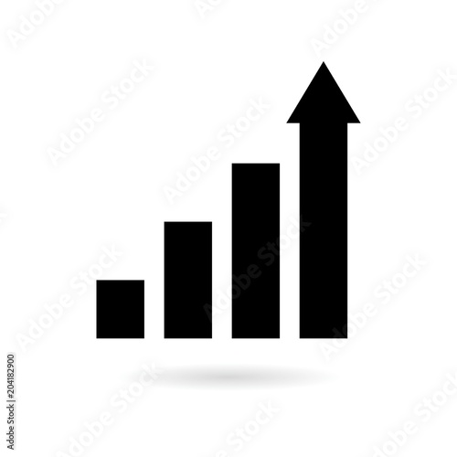 Black Growth chart icon