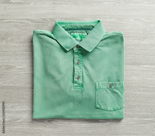 green polo shirt