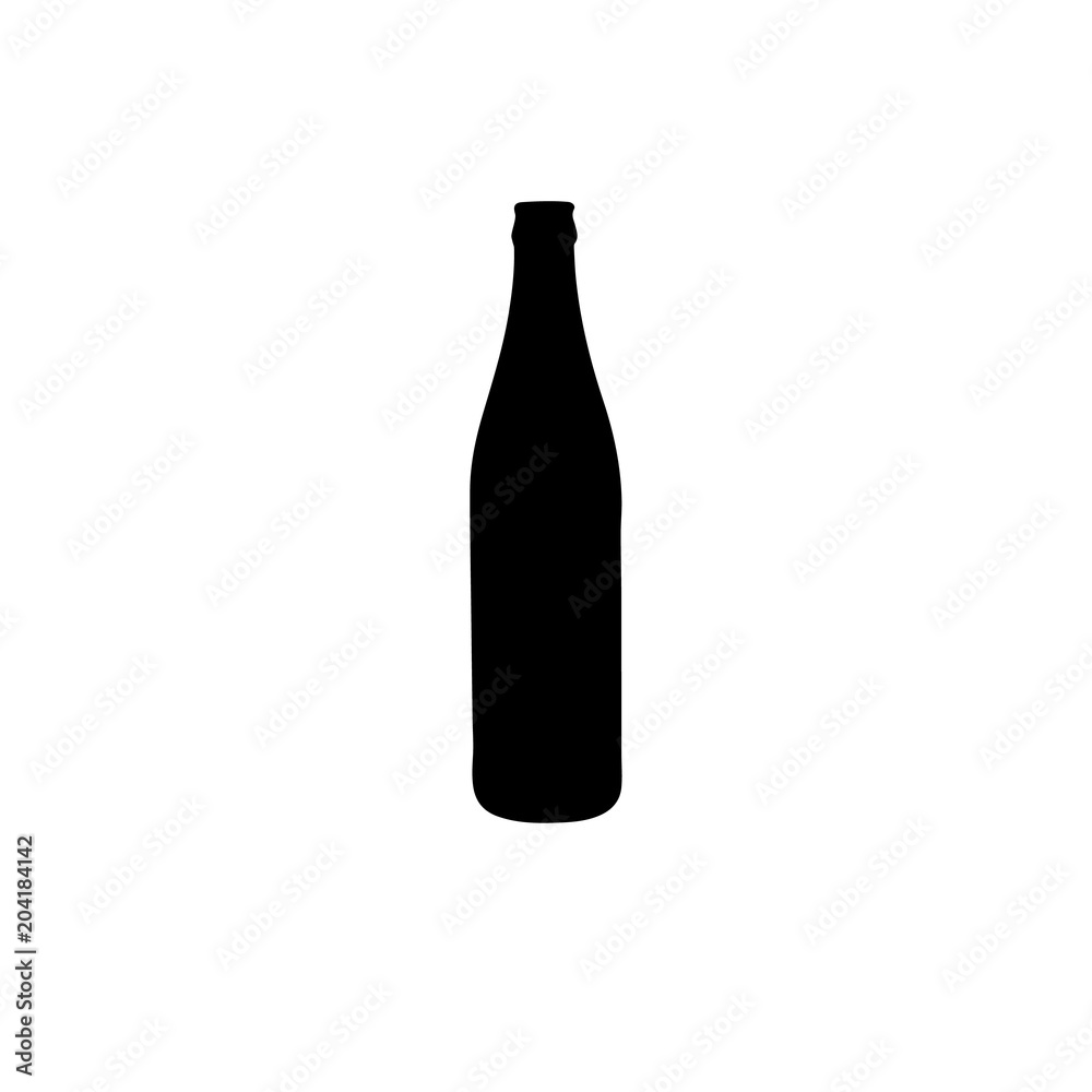 icon of a beer bottle. raster illustration