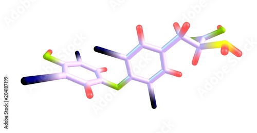 Levothyroxine molecular structure isolated on white