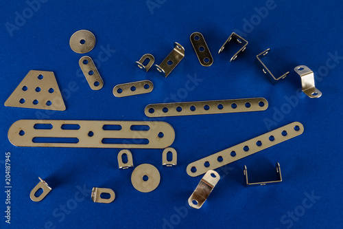Photos Close-up of aluminium joints for wood