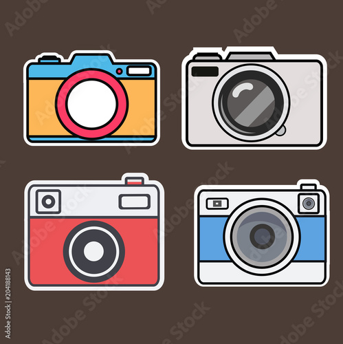 Camera Flat style stickers