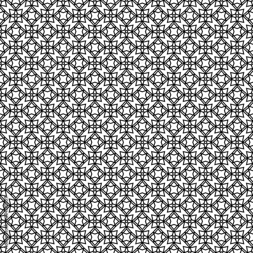 Design for printing on fabric, textile, paper, wrapper. Authentic geometric background in repeat. Black and white Seamless pattern