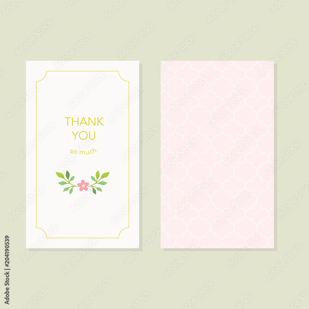 Thank you card design with flowers Stock Vector | Adobe Stock