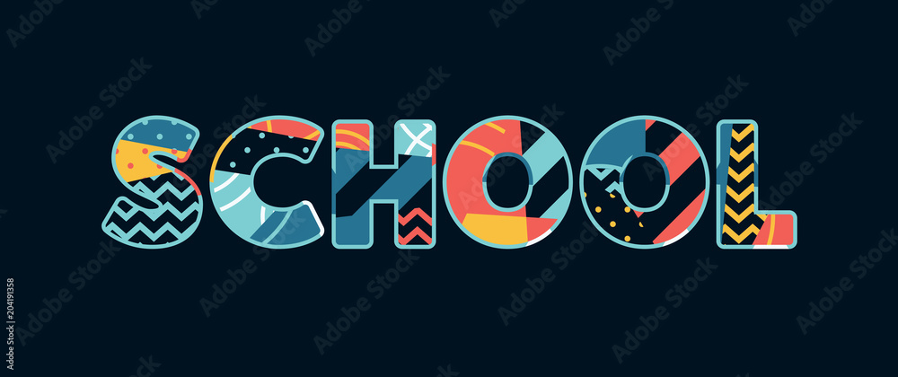 Fototapeta premium School Concept Word Art Illustration