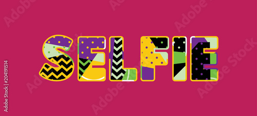 Selfie Concept Word Art Illustration