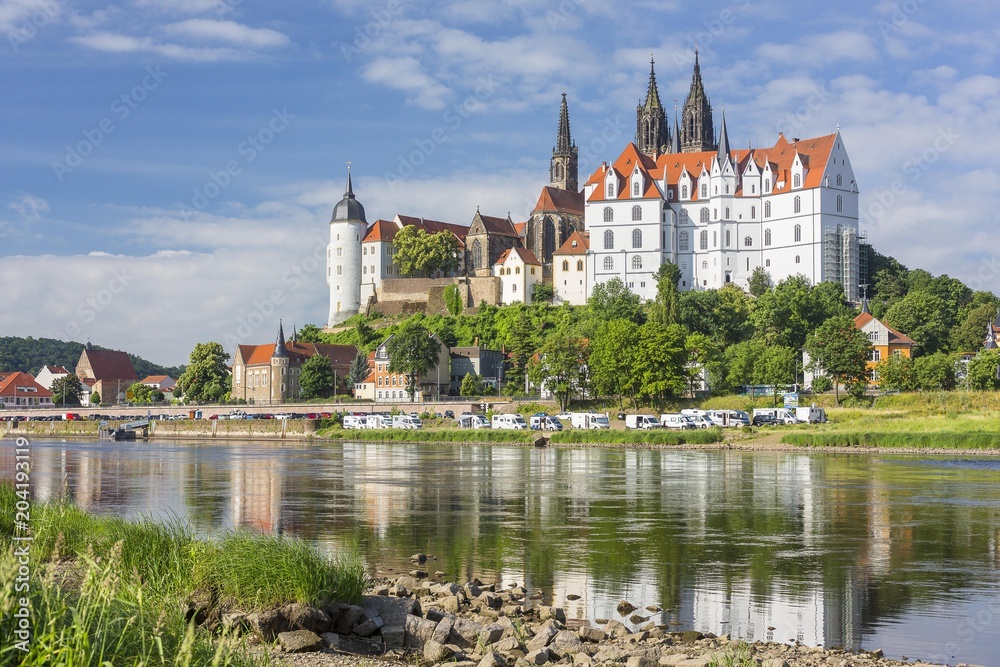 Albrechtsburg Castle, Cathedral and Bischofsschloss with Elbe River, Meissen, Saxony, Germany, Europe Albrechtsburg Castle, Cathedral and Bischofsschloss with Elbe River, Meissen, Saxony, Germany, Europe
