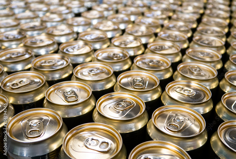 Aluminum cans, top view, closeup Aluminum cans, top view, closeup