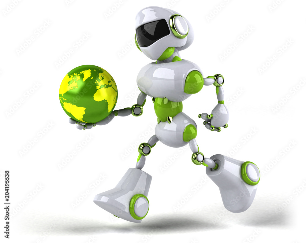 Green robot - 3D Illustration