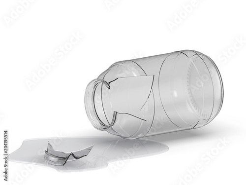 Broken jar, 3d rendering.