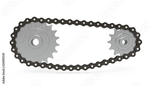 Chain transmission, 3D rendering.