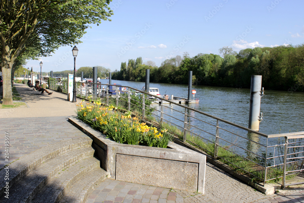 ConflansSainteHonorine Quais de Seine Stock Photo Adobe Stock