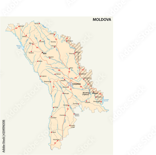 moldova-transnistria road vector map photo