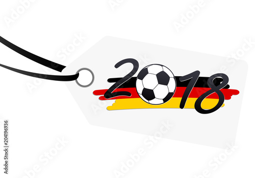 hangtag with lettering 2018 with german national colors