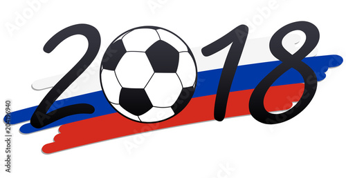 lettering 2018 with russian national colors