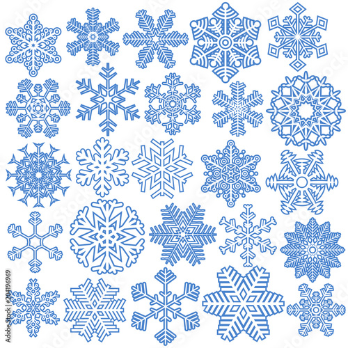 collection christmas snow flakes