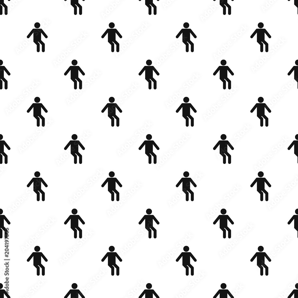 Stick figure stickman pattern vector seamless repeating for any web design