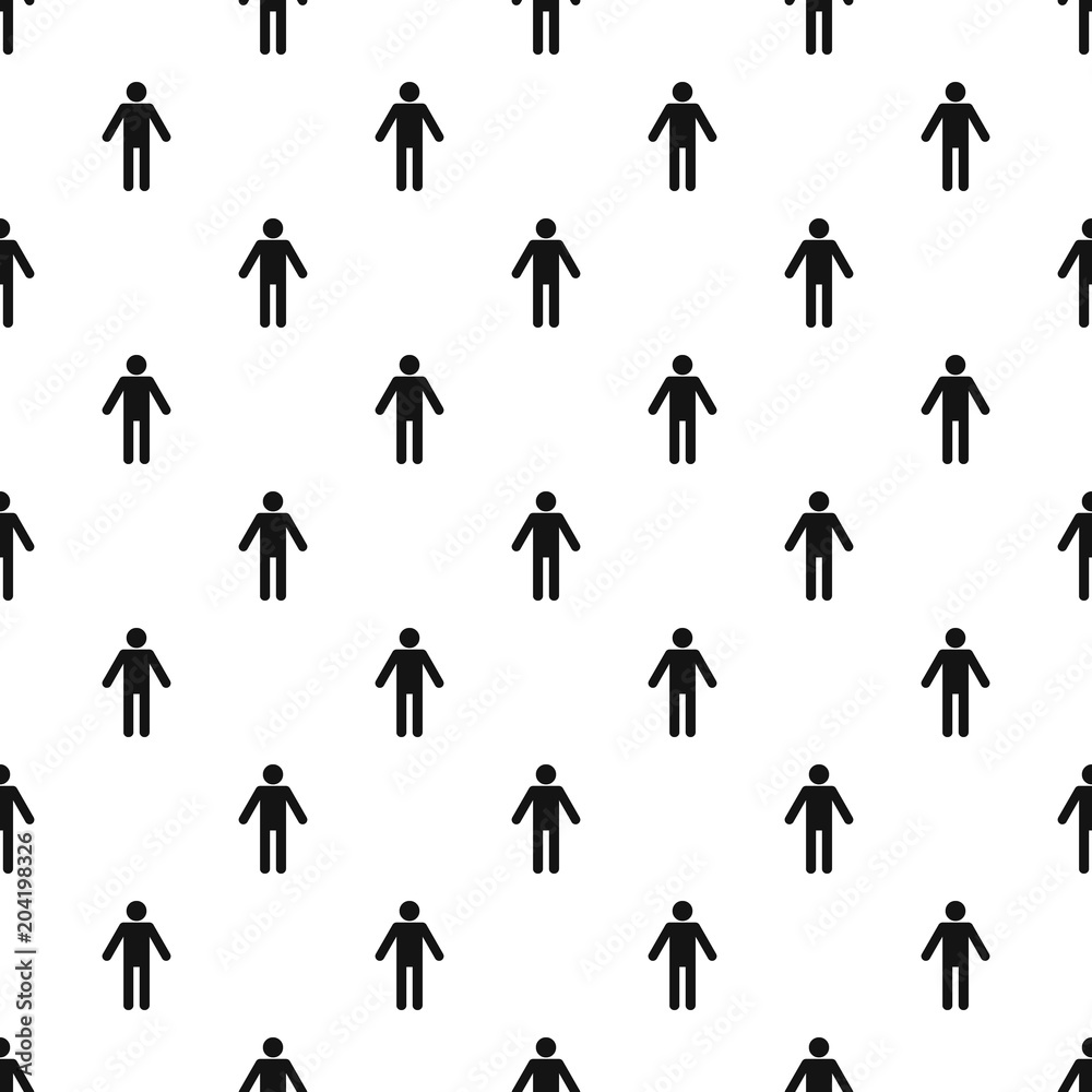 Stick figure stickman pattern vector seamless repeating for any web design