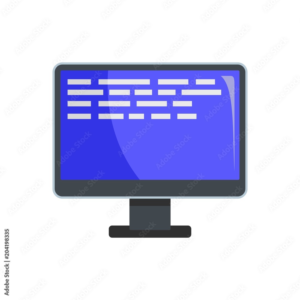 Monitor icon. Flat illustration of monitor vector icon for web Monitor icon. Flat illustration of monitor vector icon for web