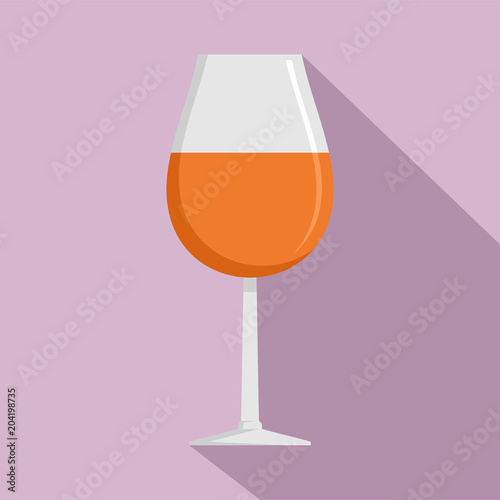 Glass of cognac icon. Flat illustration of glass of cognac vector icon for web design