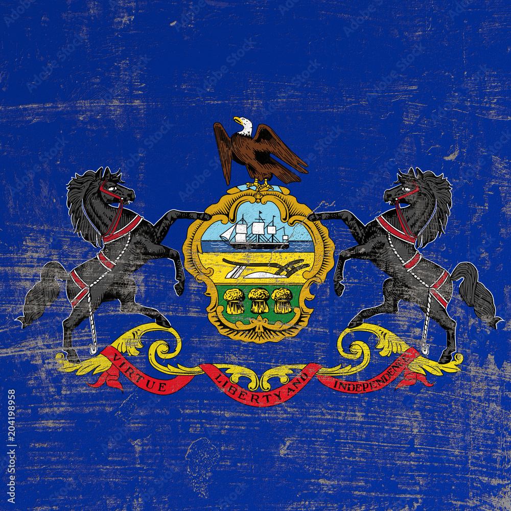 Obraz premium scratched Pennsylvania flag