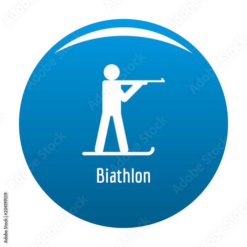 Biathlon icon. Simple illustration of biathlon vector icon for any design blue